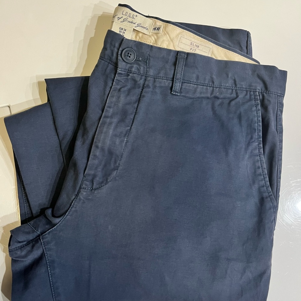 Blue Hm chino pants slim fit